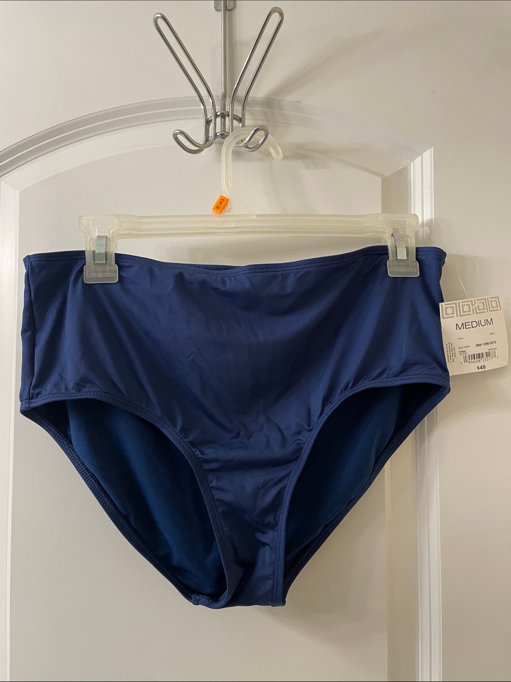 Liz Claiborne Navy Blue High-Waist Bikini Bottoms